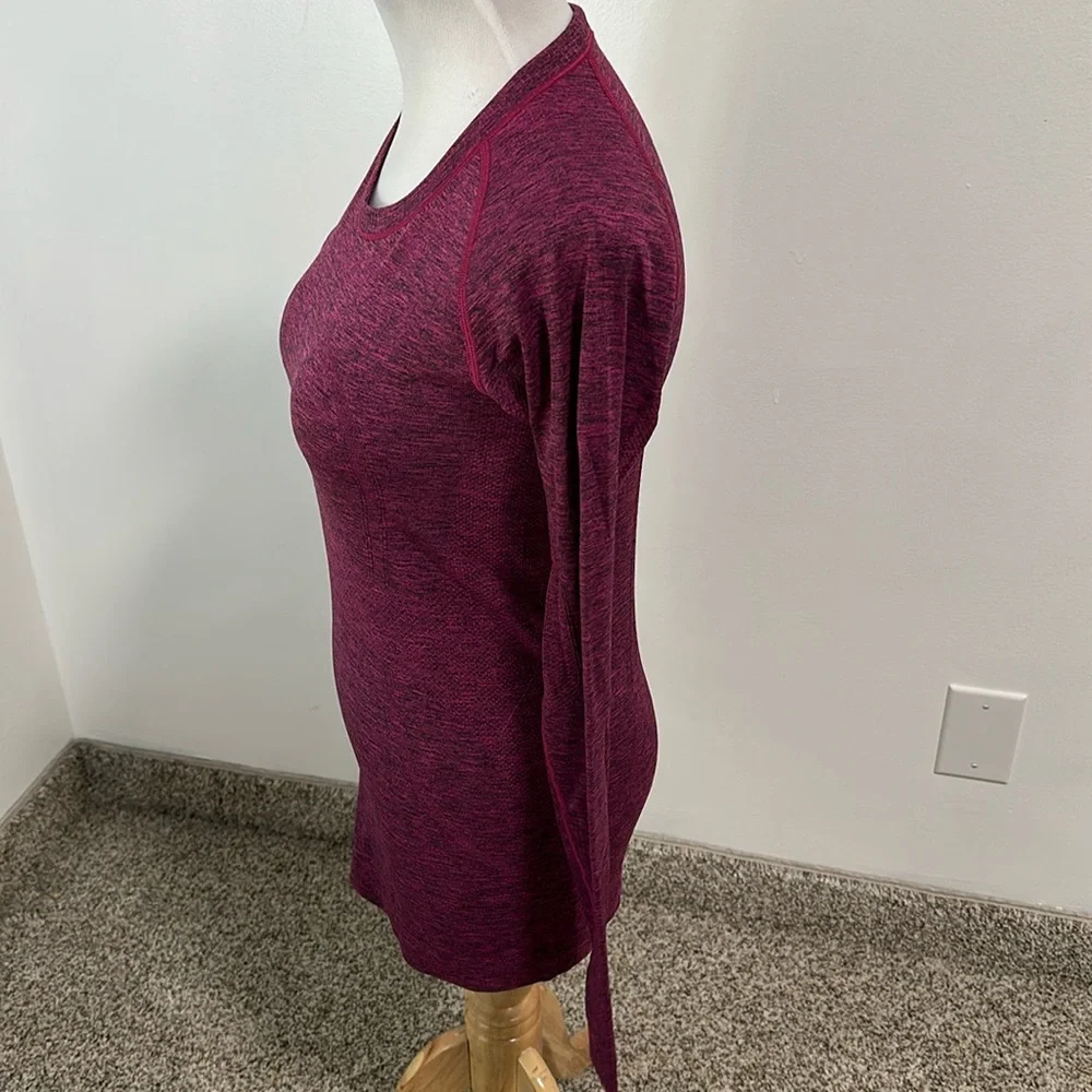 lululemon athletica Long Sleeve Seamless Top - Burgundy/Black Heather